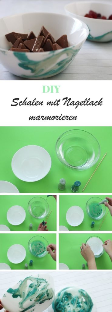 DIY Schalen mit Nagellack mamorieren | DIY Deko | Geschirr mamorieren