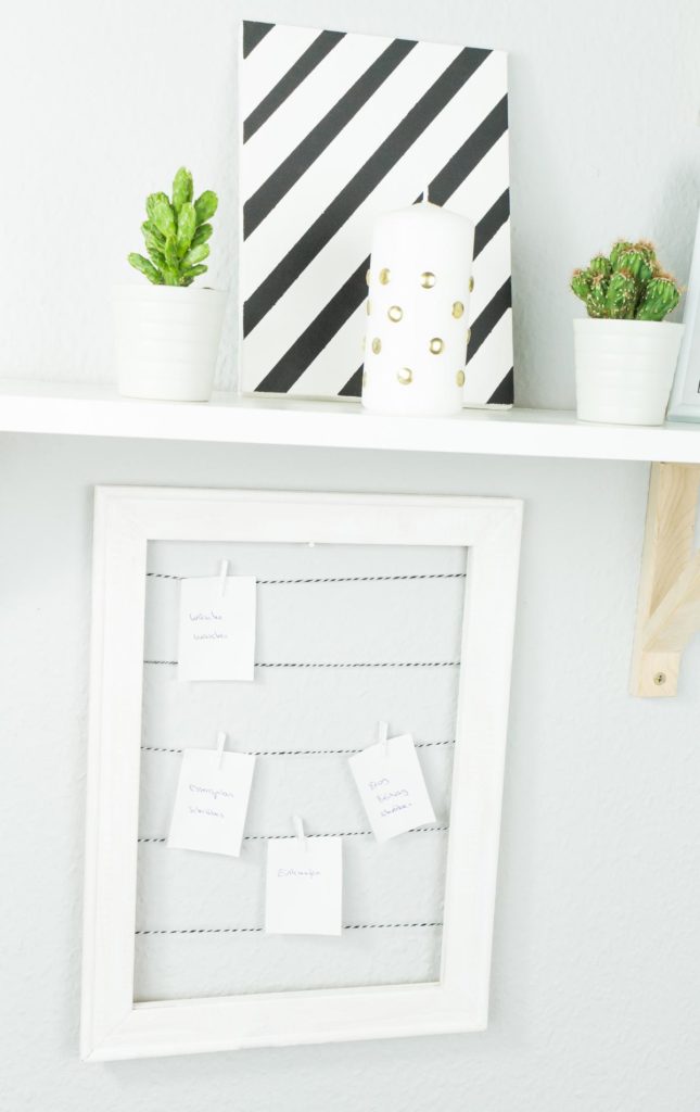 DIY Pinnwand aus Holzrahmen basteln - einfache und günstige Upcycling Idee für deinen Haushalt