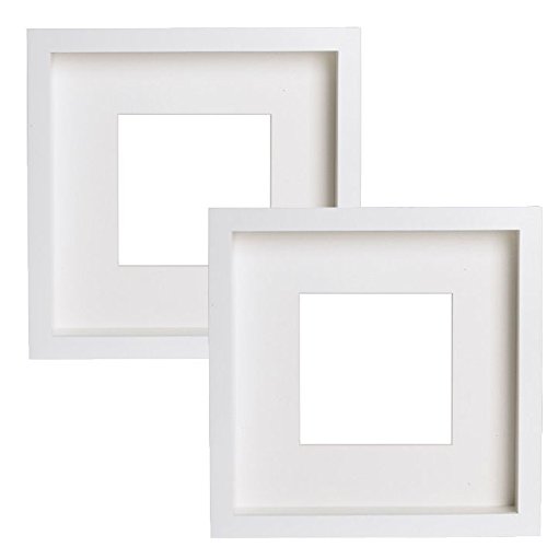 Unbekannt 2 x RIBBA Bilderrahmen, Weiß, 23 x 23 x 4,5 cm, Motiv kann auf Vorder- oder Rückseite des extra-tiefen Rahmens platziert Werden …
