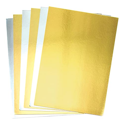 Baker Ross Metallic-A4-Pappe in Gold und Silber (20 Stück)
