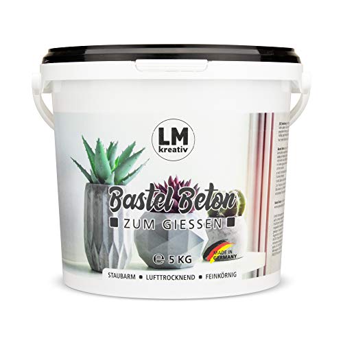 LM-Kreativ Bastel-Beton Premium Qualität (5 kg) Beton zum Basteln, Bastel-Beton, Beton für Kreative, Kreativ-Beton, Hobby-Beton, Viva Decor