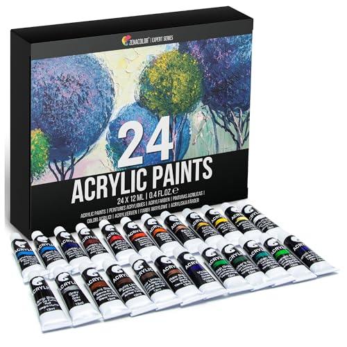 Zenacolor - Acrylfarben Set mit 24 Tuben x 12 ml