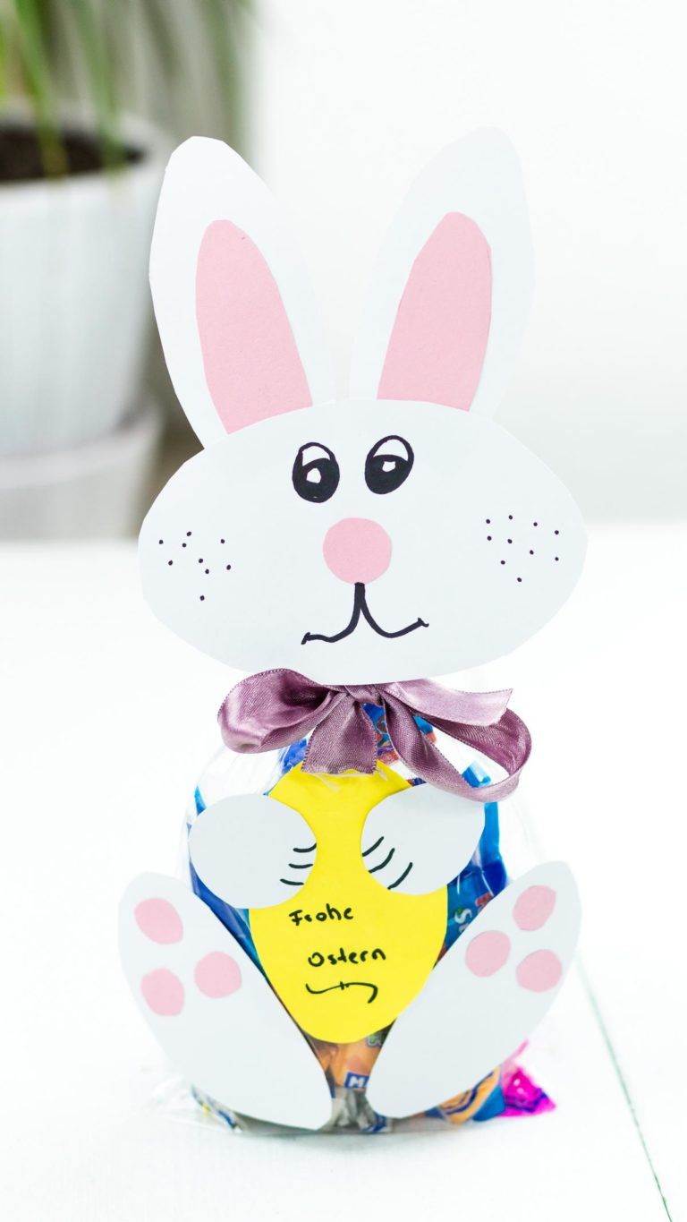 DIY Osterhase aus Papier basteln - schöne Geschenkverpackung