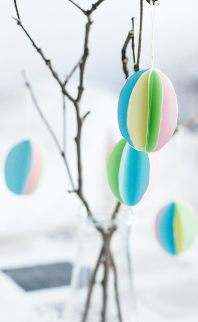DIY Ostereier aus Papier basteln - schöne Osterdeko